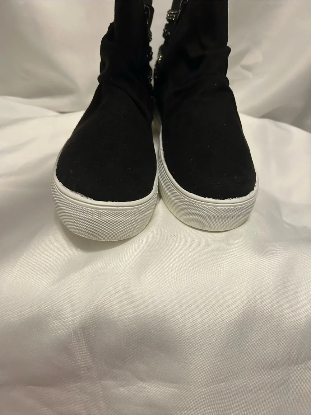 Not Rated Black High-Top Slip-On Sneaker with Studded Straps